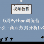 《小灶·商业数据分析Lv2》5周Python训练营