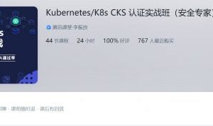 KubernetesK8s CKS 认证实战班（安全专家），K8s运维架构课百度云 价值1798元