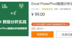 Excel PowerPivot数据分析实战课，数据的处理/分析/展现 免费下载 (价值99元)